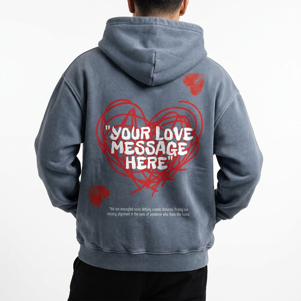 Oversized Snow-Washed Love Language Hoodie