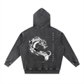 Oversized Snow-Washed Dragon Hoodie