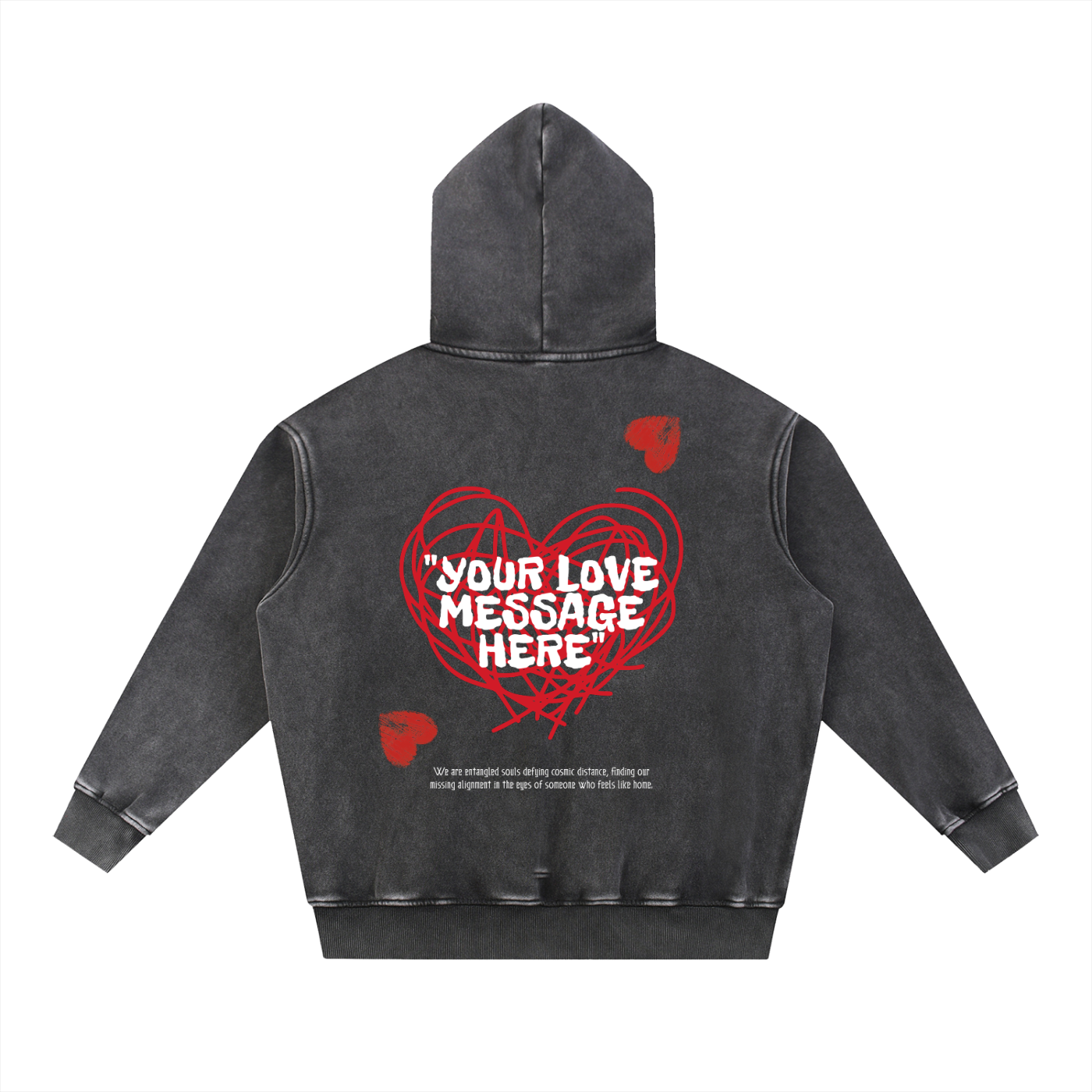 Oversized Snow-Washed Love Language Hoodie