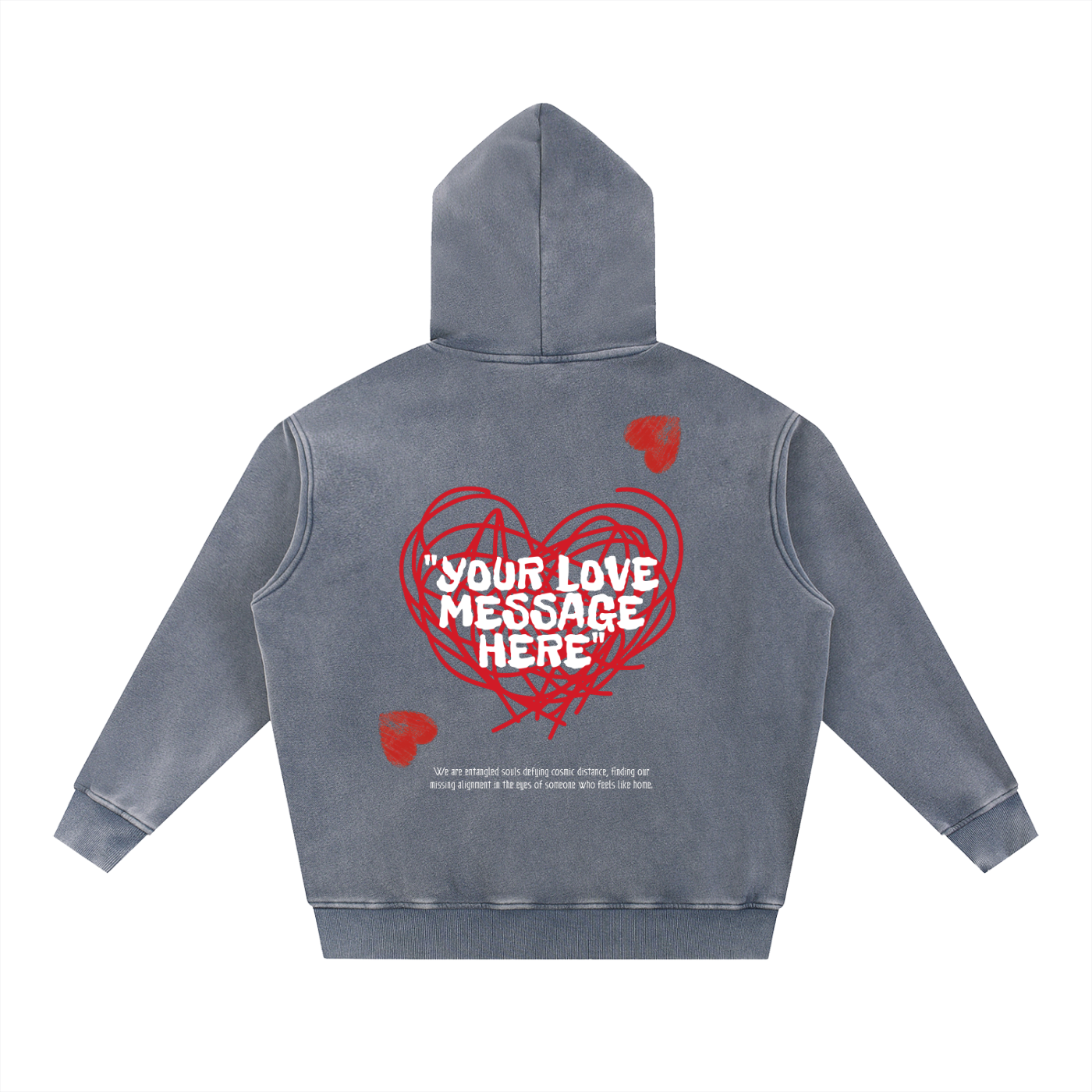 Oversized Snow-Washed Love Language Hoodie